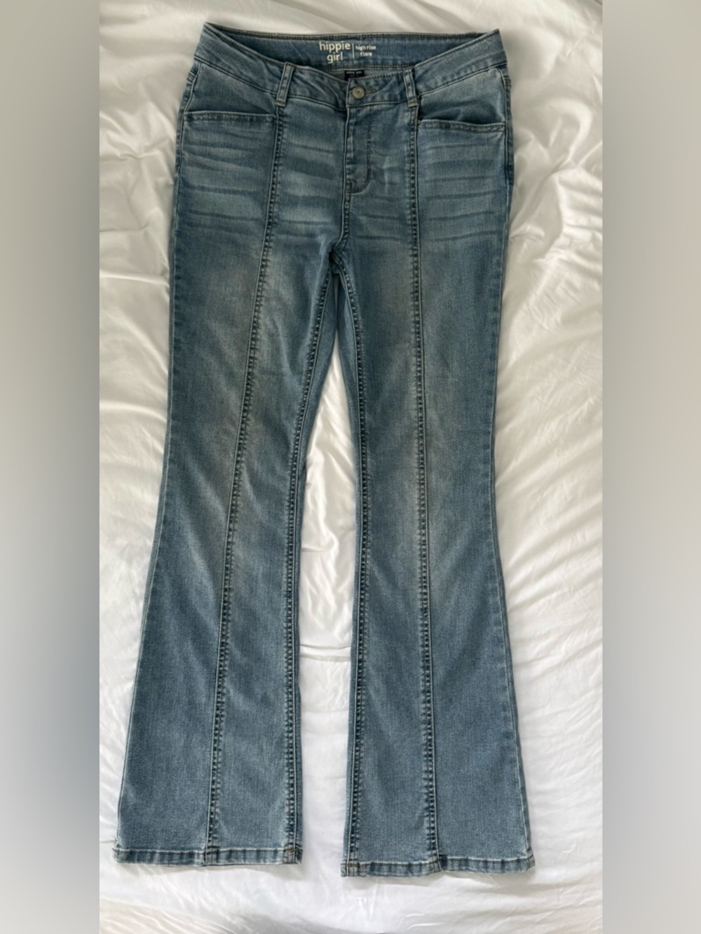 Hippie Girl Seamed Flare Leg Jeans